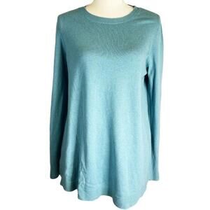 J.‎ Jill Tunic Crewneck Soft Long Sleeve Knit Top Blue Pullover Sweater Small